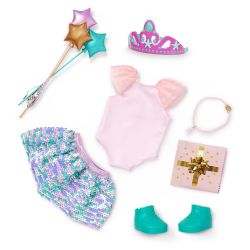 ENSEMBLE VÊTEMENTS OG DE LUXE - JUSTAUCORPS ET JUPE (SEQUIN SURPRISE) 46 CM (18